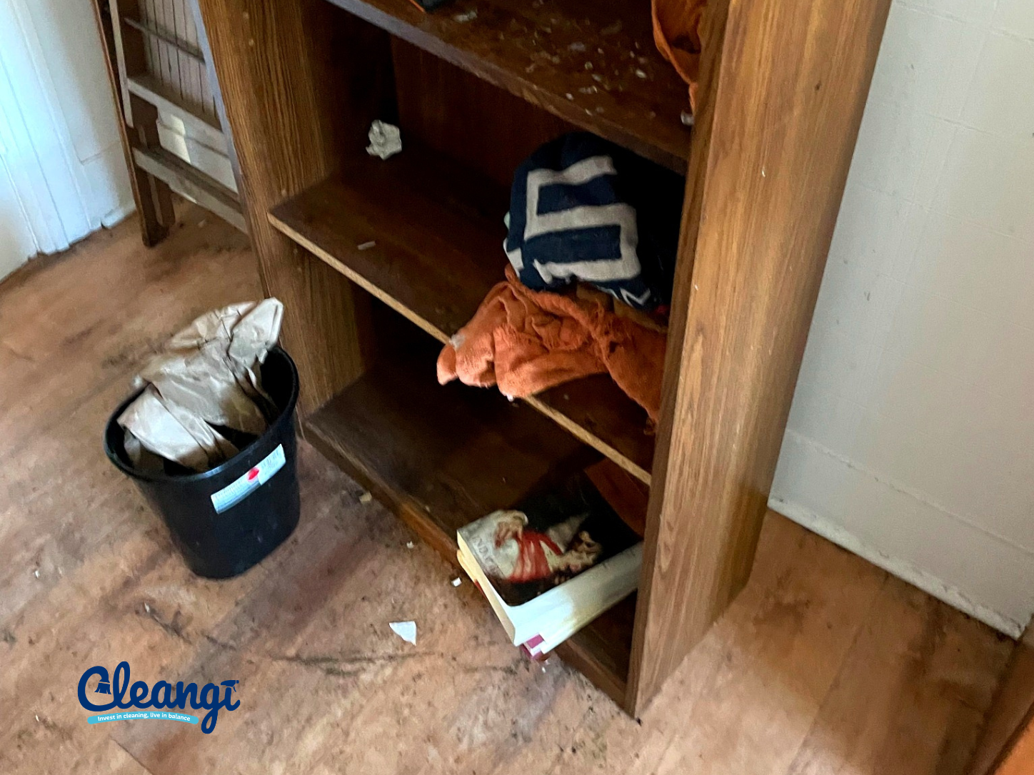 Bedroom before professional cleaning showing original condition